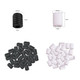 9mm x 6.5mm Silicone Cord Stoppers (Pack of 100) - Black & White